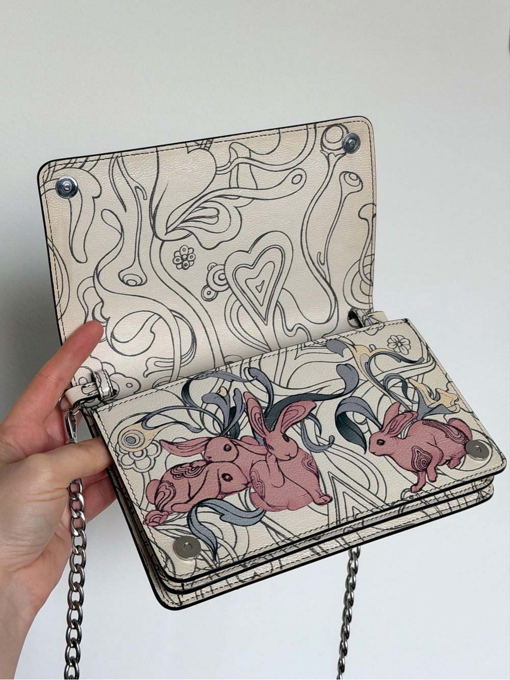 Prada & JAMES JEAN Rabbit Print Chain Crossbody Bag - Picture 6 of 15